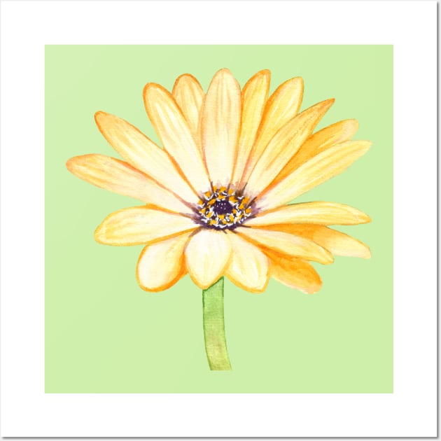 Yellow gerbera flower Wall Art by Savousepate